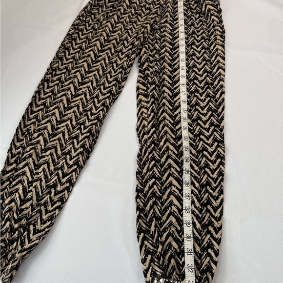 Joe B Black and Cream Track Pants with Chevron Pattern - Picture 2 of 4
